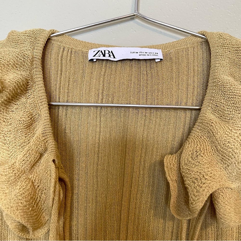 Zara Ruffle Knit Gold Tank - Picture 4 of 4